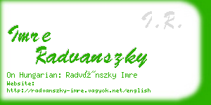 imre radvanszky business card